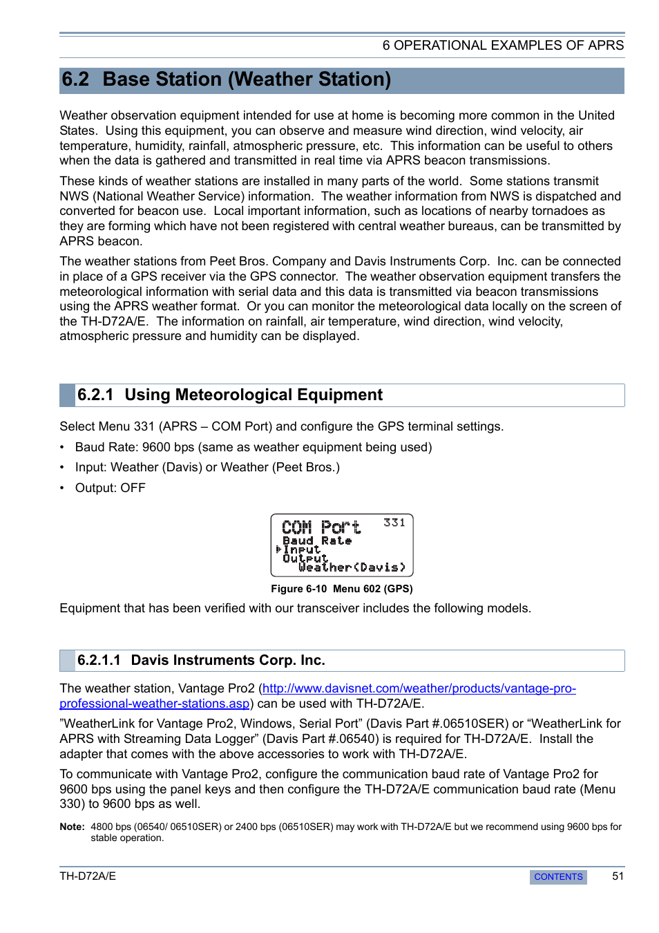 2 base station (weather station), 1 using meteorological equipment, Using meteorological equipment | Kenwood TH-D72A/E User Manual | Page 59 / 92