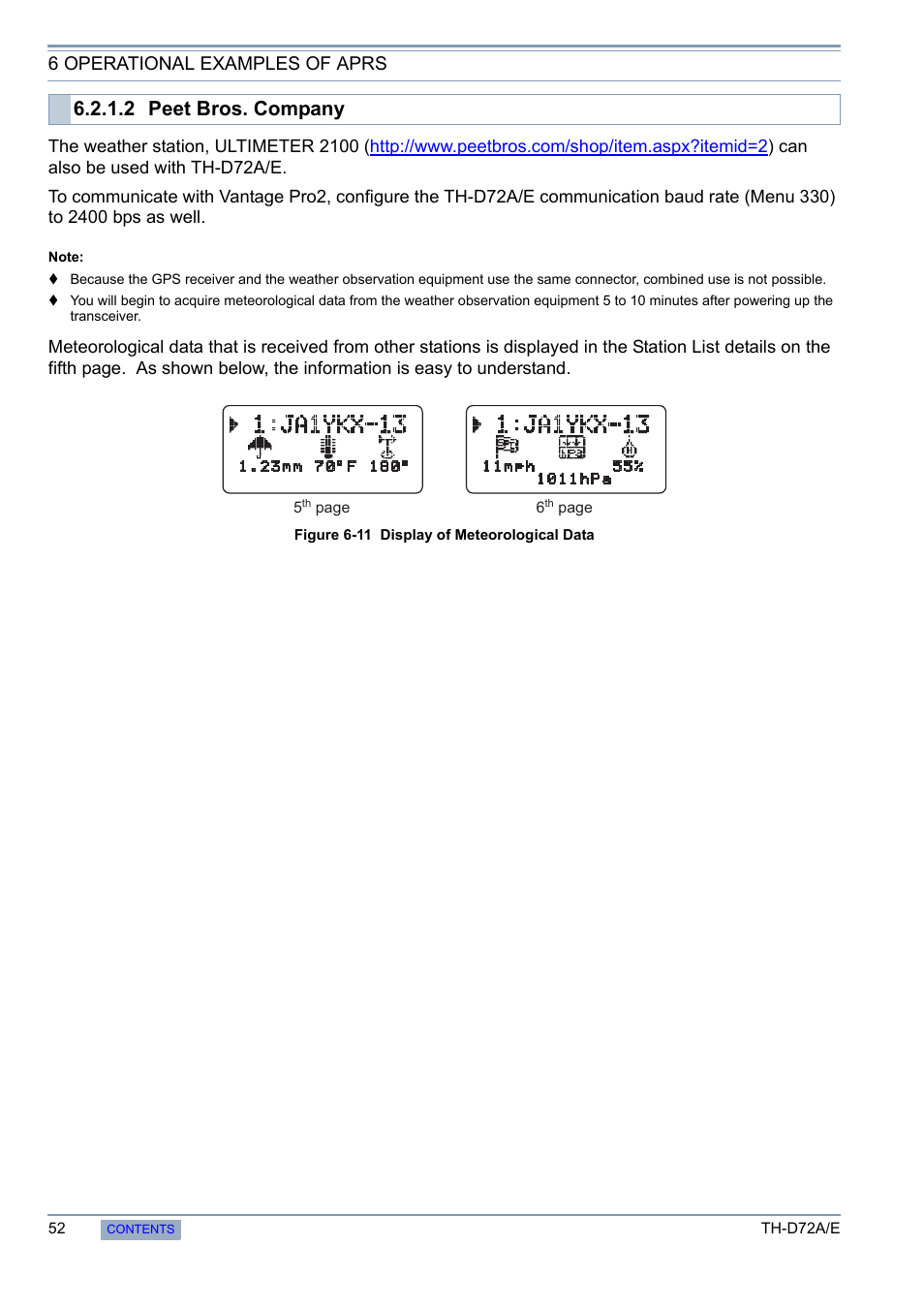 2 peet bros. company, 6 operational examples of aprs | Kenwood TH-D72A/E User Manual | Page 60 / 92