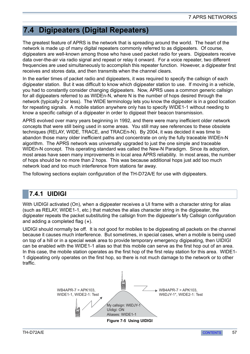 4 digipeaters (digital repeaters), 1 uidigi, Uidigi | Kenwood TH-D72A/E User Manual | Page 65 / 92