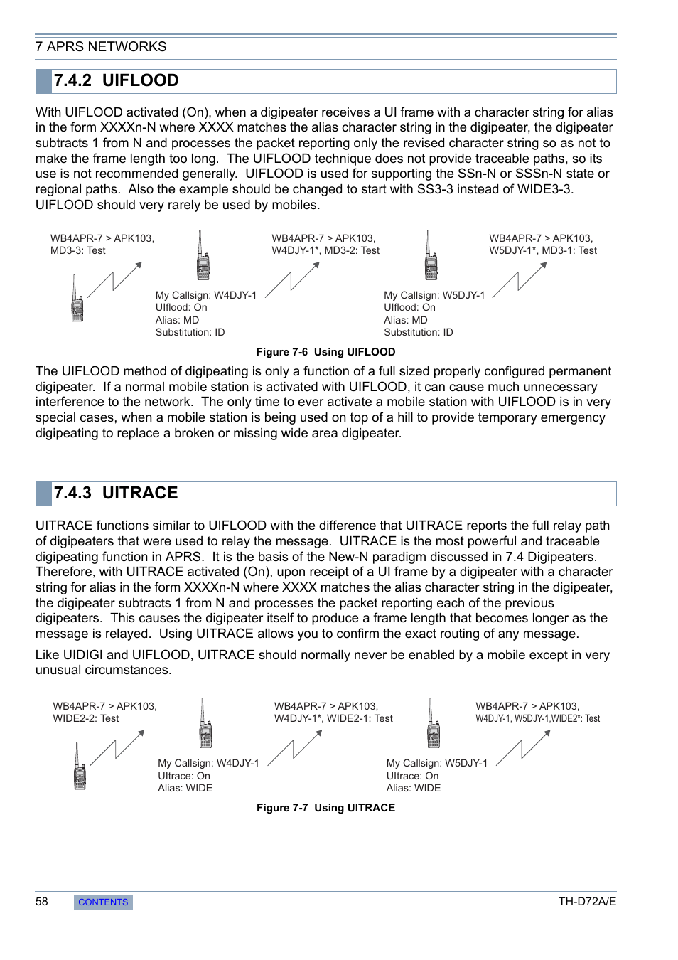 2 uiflood, 3 uitrace, Uiflood | Uitrace, 2 uiflood 7.4.3 uitrace | Kenwood TH-D72A/E User Manual | Page 66 / 92