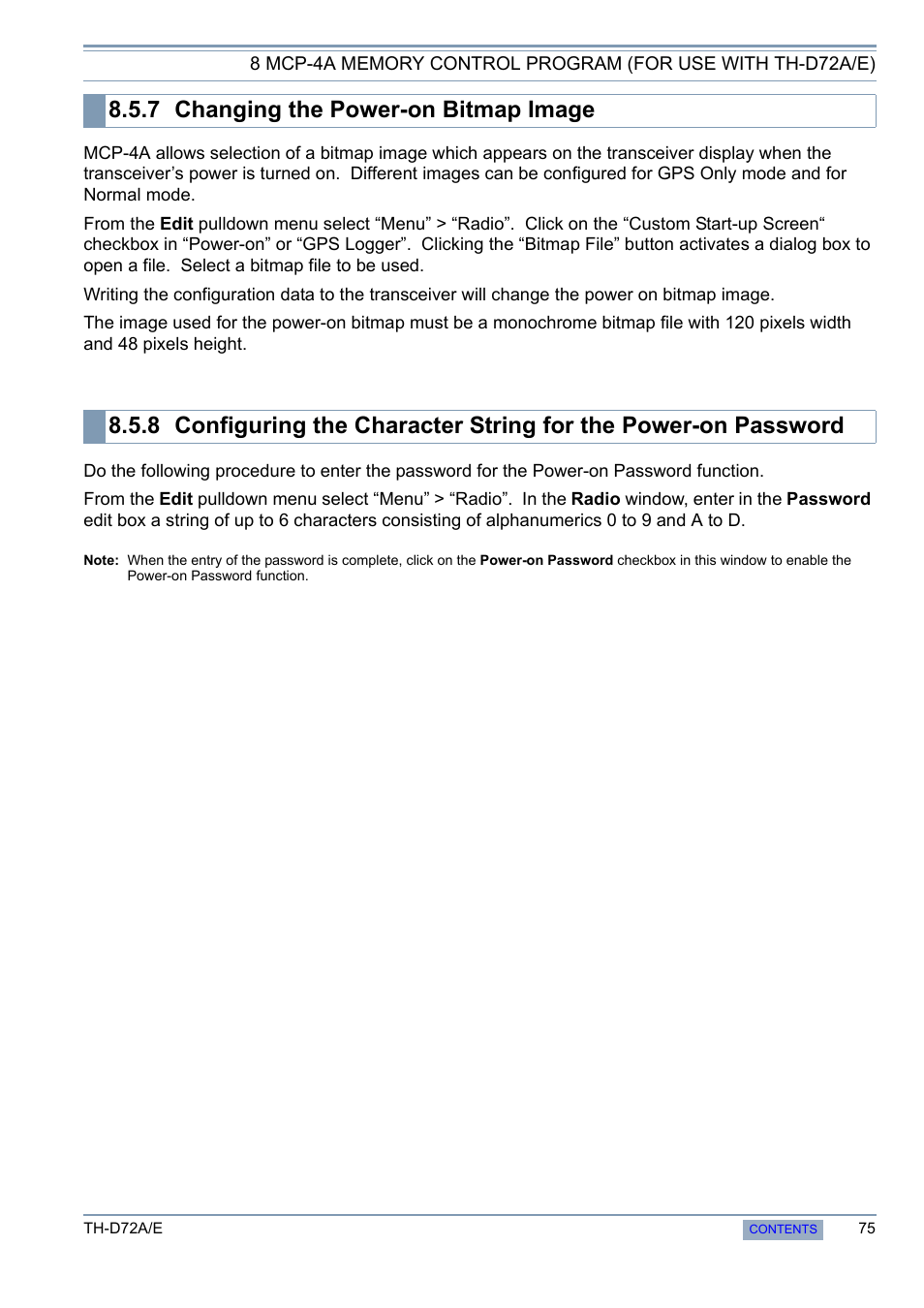 7 changing the power-on bitmap image, Changing the power-on bitmap image | Kenwood TH-D72A/E User Manual | Page 83 / 92