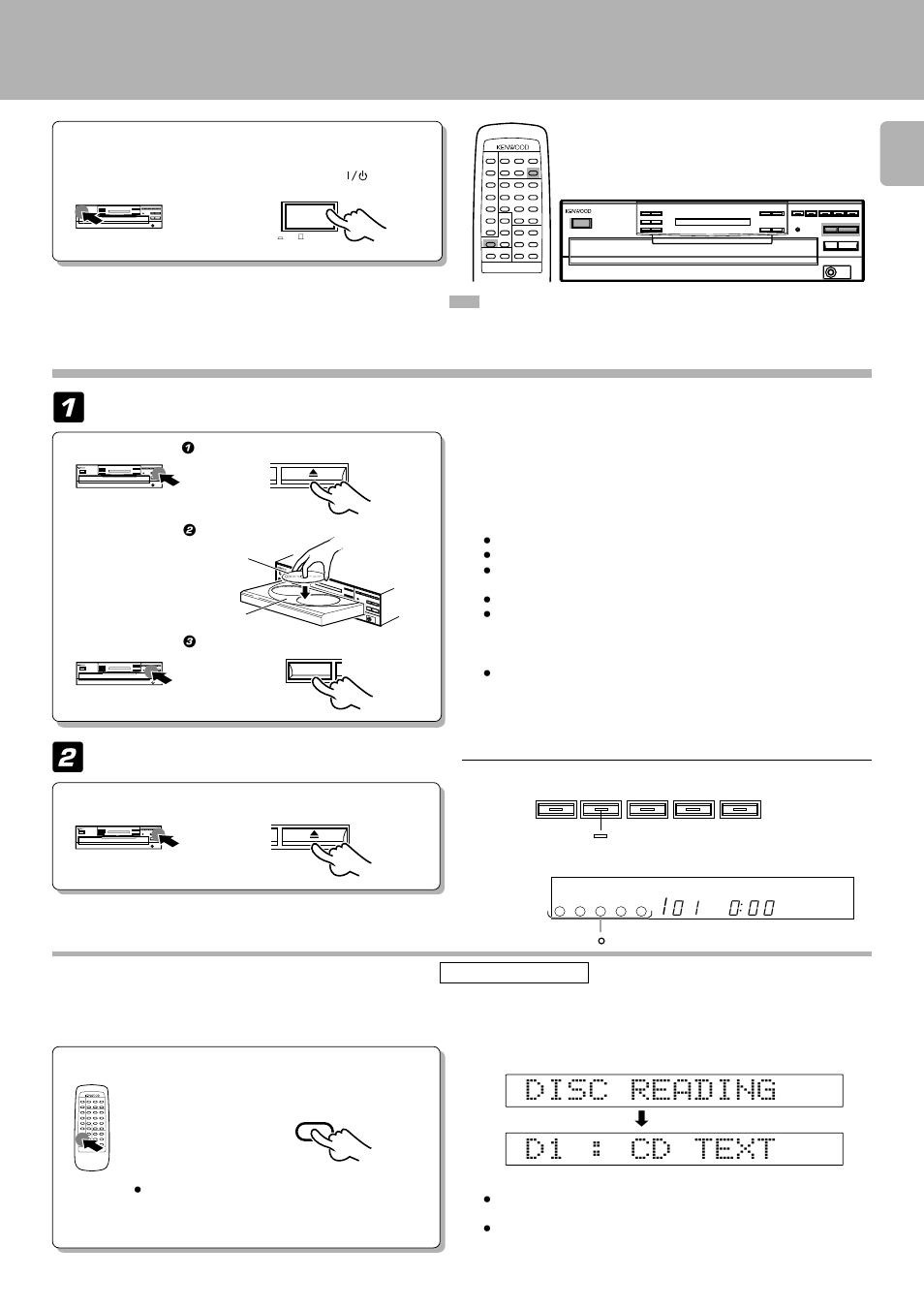 Preparing to play tracks, Loading/unloading discs, Preparation | Load/unload a disc. close the tray | Kenwood DPF-R6010 User Manual | Page 9 / 28