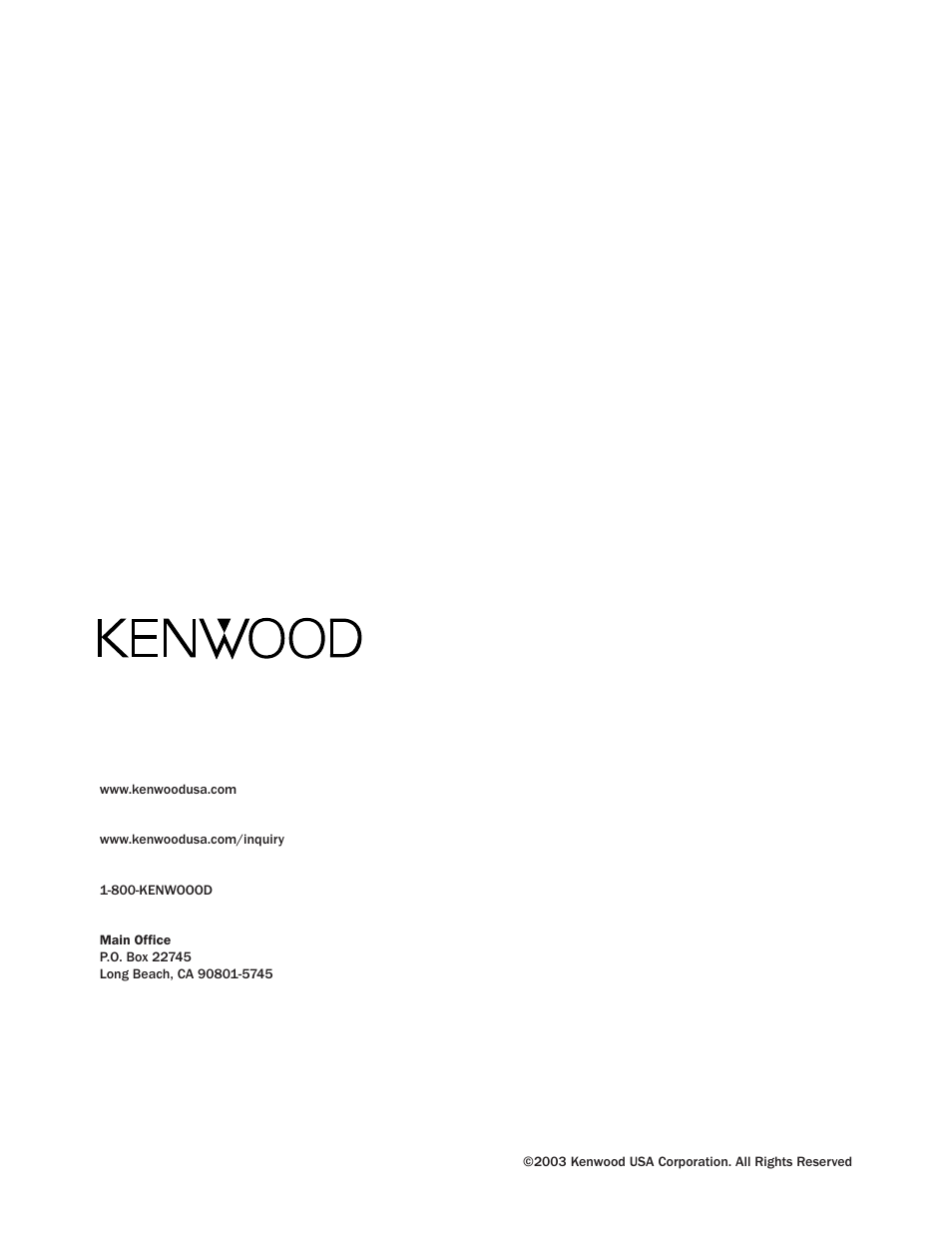 Kenwood SIRIUS KTC-SR901 User Manual | Page 7 / 7