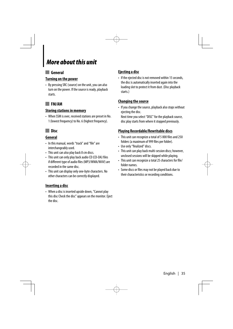 More about this unit | Kenwood KDV-MP7339 User Manual | Page 35 / 44