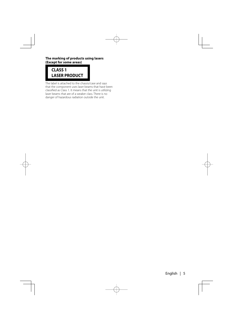 Class 1 laser product | Kenwood KDV-MP7339 User Manual | Page 5 / 44