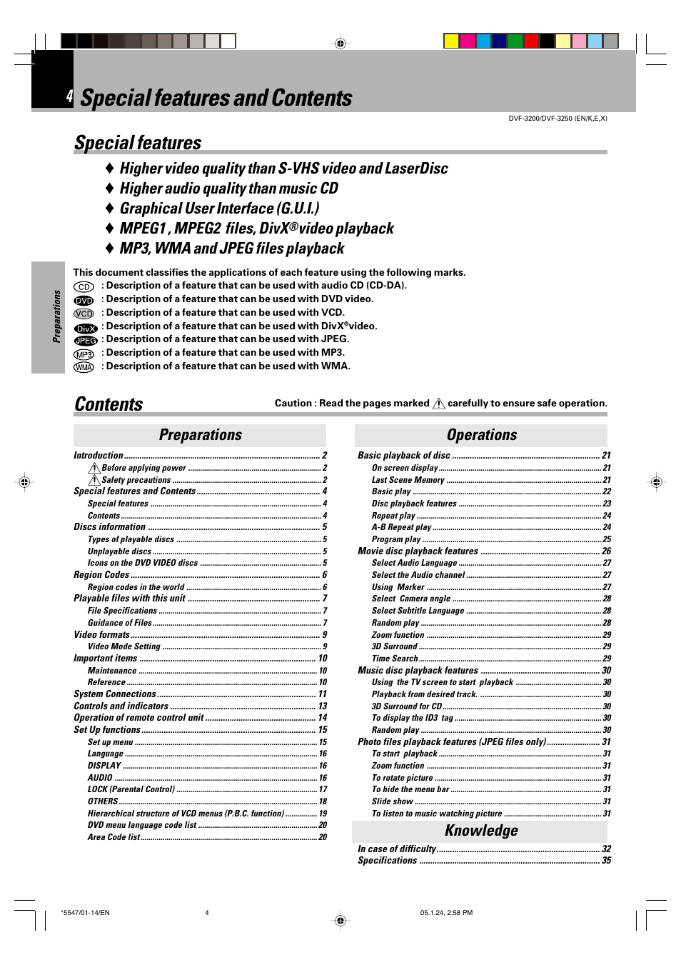 Kenwood DVF-3200 User Manual | Page 4 / 36