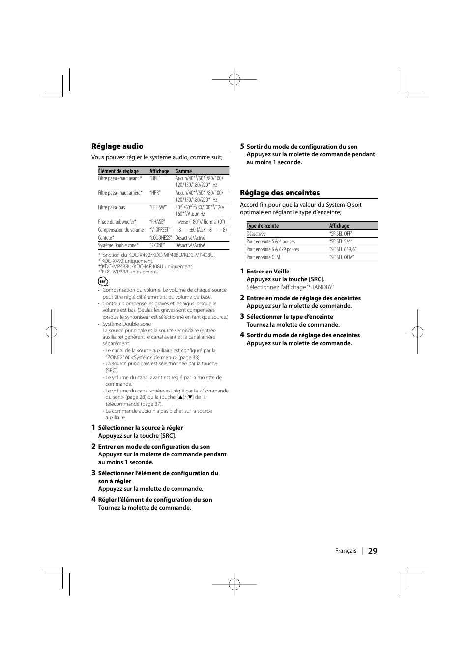 Kenwood eXcelon KDC-X492 User Manual | Page 29 / 68