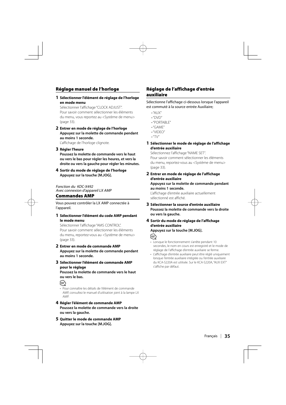 Kenwood eXcelon KDC-X492 User Manual | Page 35 / 68