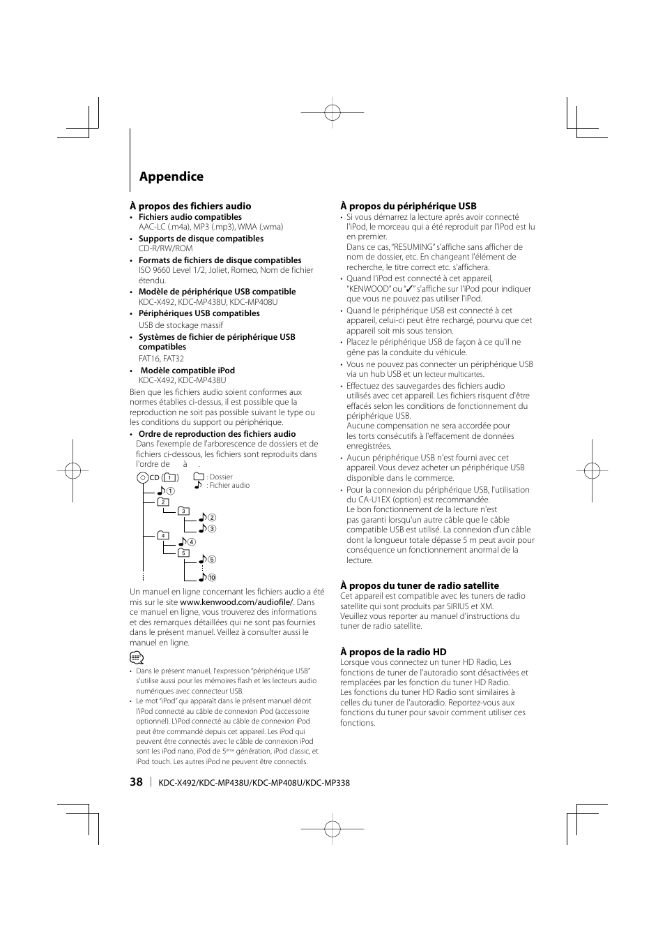 Appendice | Kenwood eXcelon KDC-X492 User Manual | Page 38 / 68