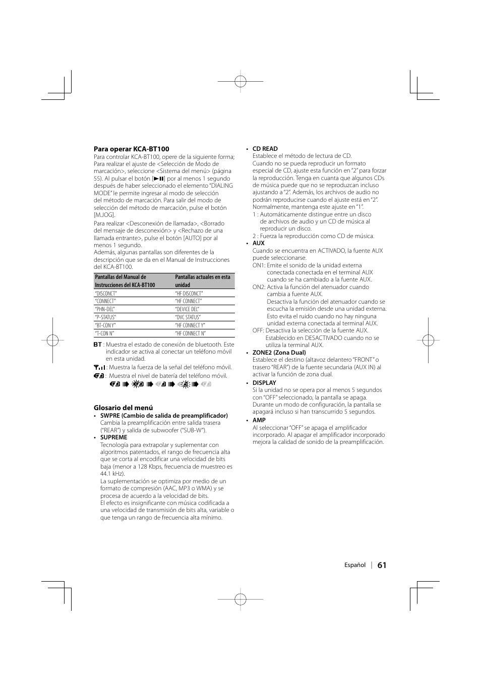 Kenwood eXcelon KDC-X492 User Manual | Page 61 / 68