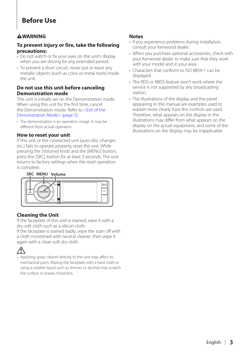 Before use | Kenwood KIV700 User Manual | Page 3 / 84