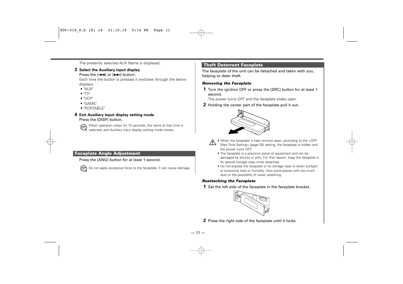 Kenwood KDC-519 User Manual | Page 11 / 30