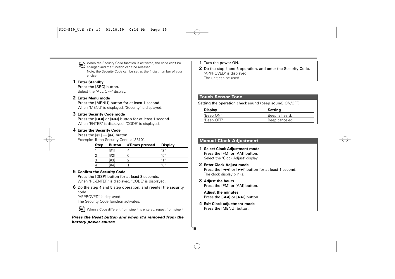 Kenwood KDC-519 User Manual | Page 19 / 30