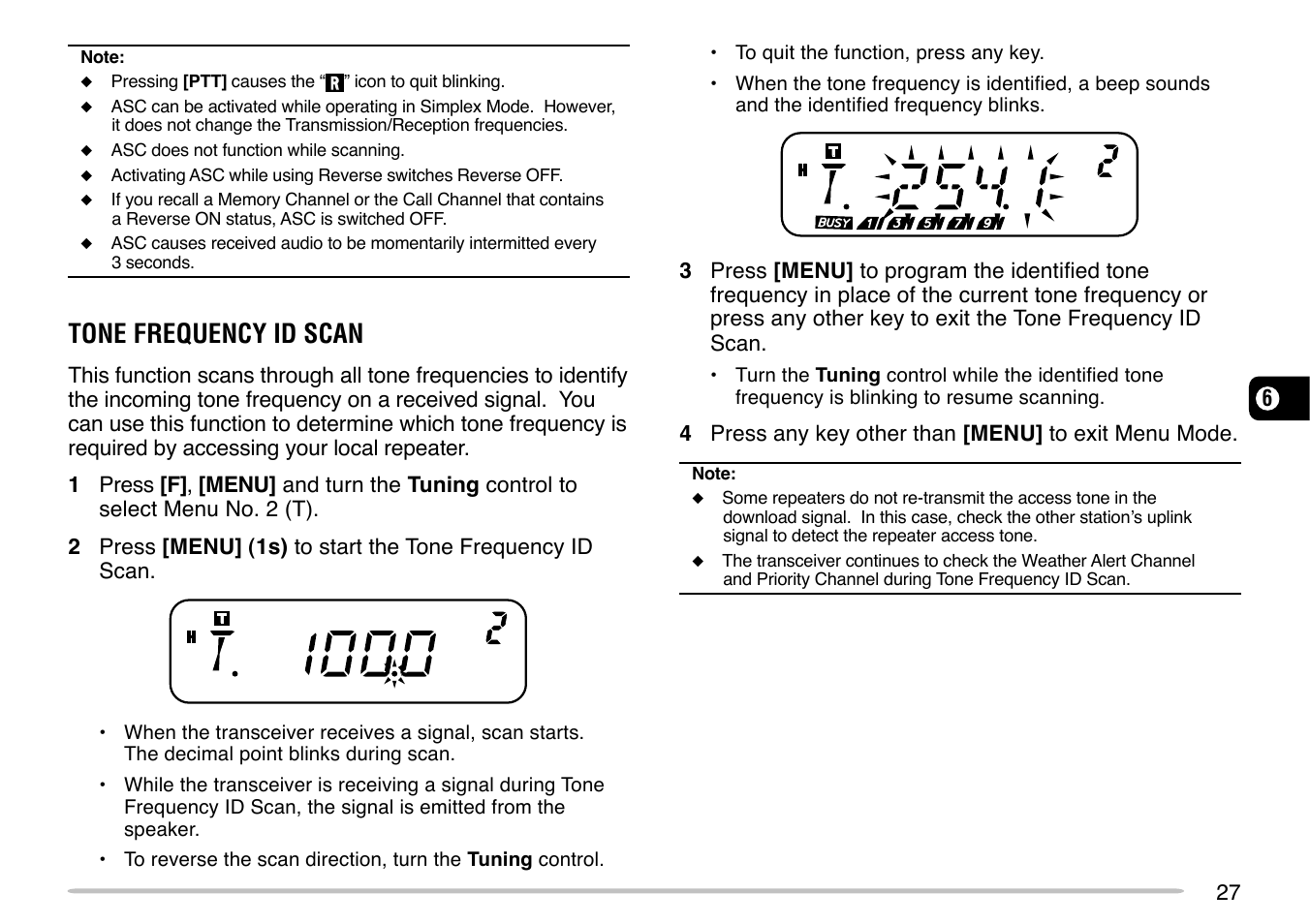 Tone frequency id scan | Kenwood TM-271 User Manual | Page 33 / 80