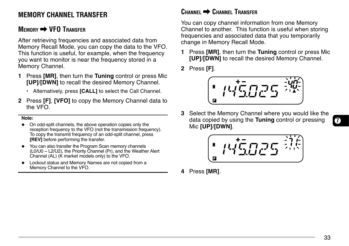 Vfo t | Kenwood TM-271 User Manual | Page 39 / 80