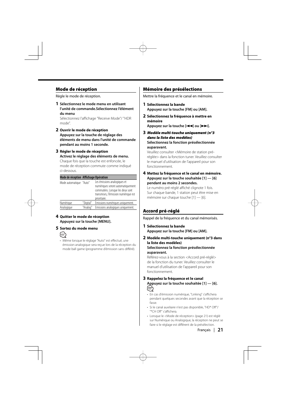 Kenwood HD Radio TUNER User Manual | Page 21 / 44