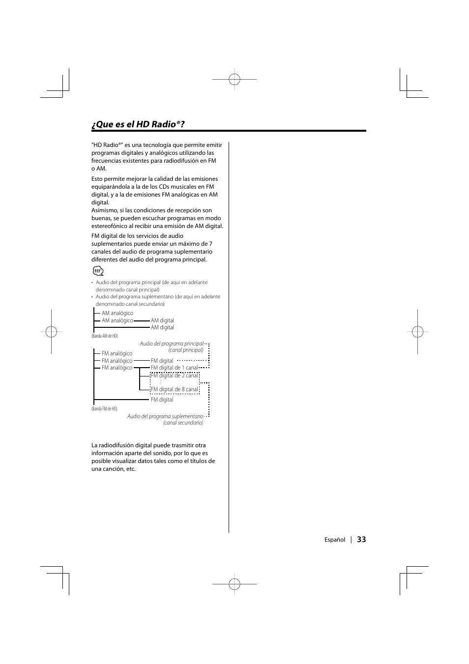 Que es el hd radio | Kenwood HD Radio TUNER User Manual | Page 33 / 44