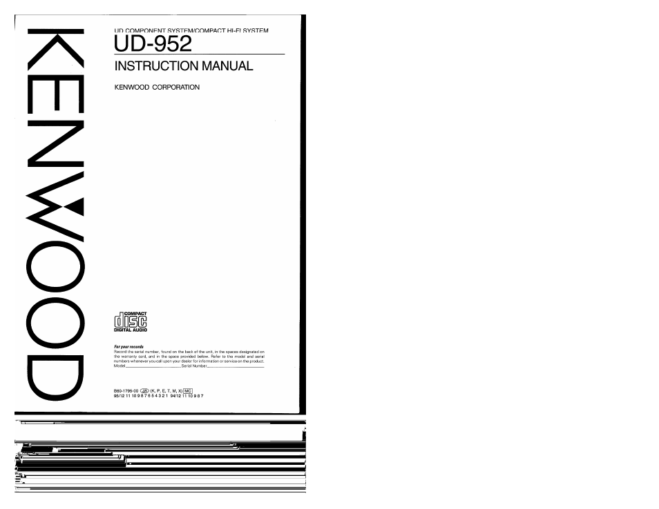 Kenwood UD-952 User Manual | 84 pages