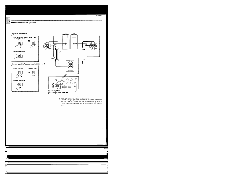 Connection of the front speakers | Kenwood UD-952 User Manual | Page 10 / 84