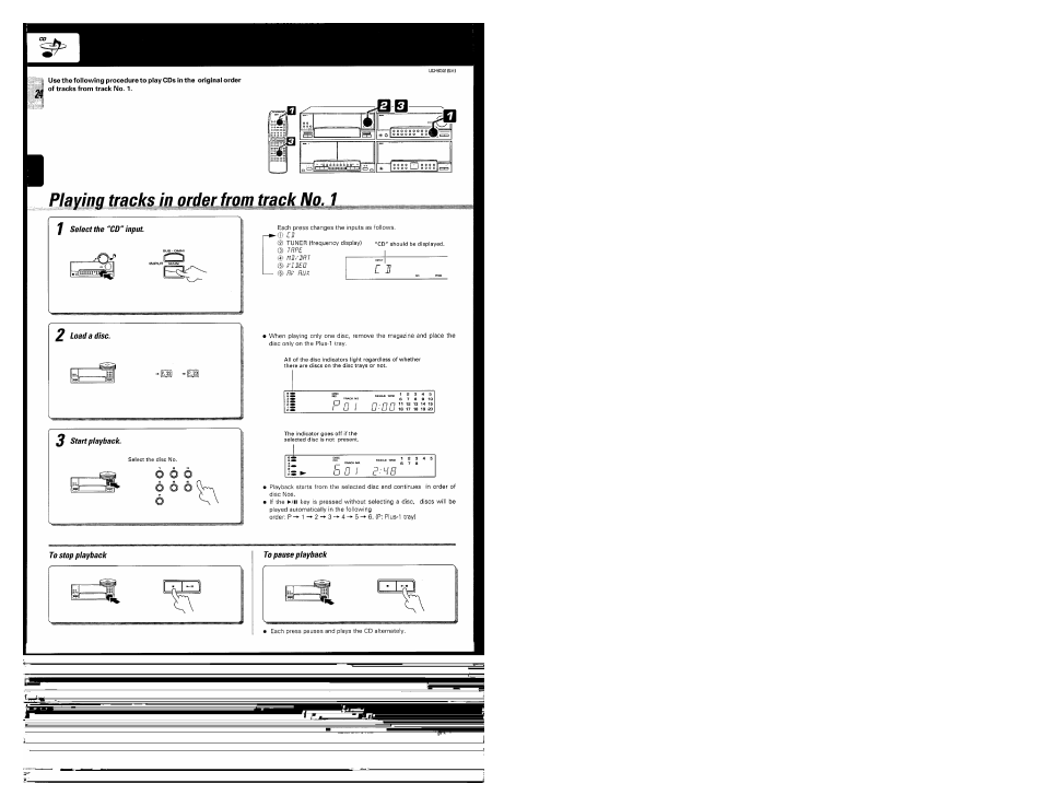 Playing tracks in order from track no. 1, To pause playback | Kenwood UD-952 User Manual | Page 24 / 84