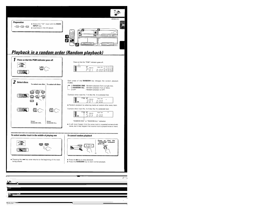 Preparation, Playback in a randontortler (random playback) | Kenwood UD-952 User Manual | Page 29 / 84