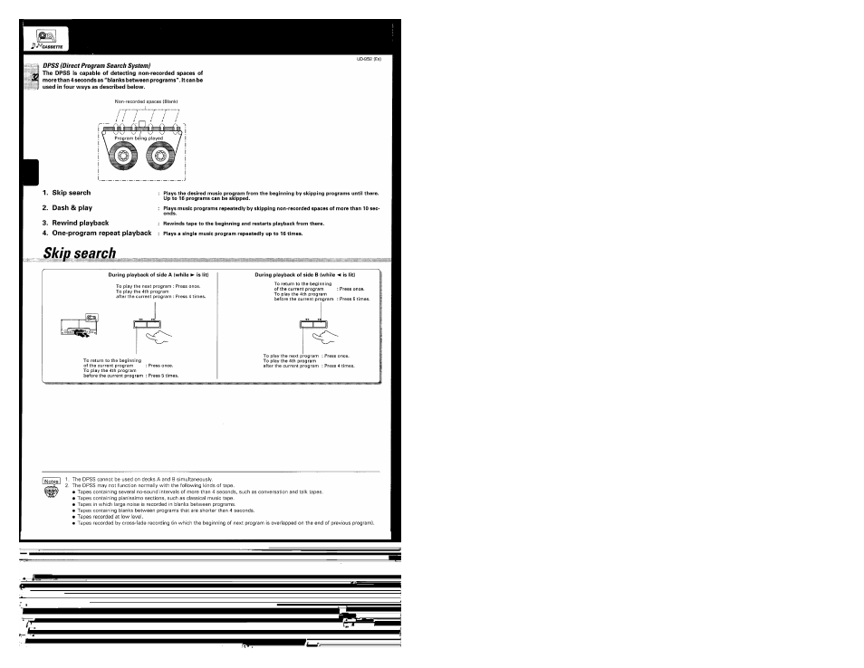 Dpss (direct program search system), Skip search | Kenwood UD-952 User Manual | Page 32 / 84