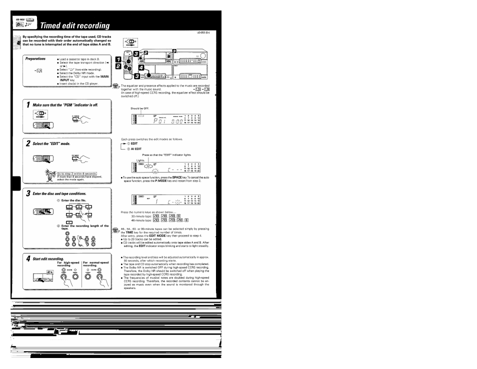 Timed edit recording | Kenwood UD-952 User Manual | Page 48 / 84