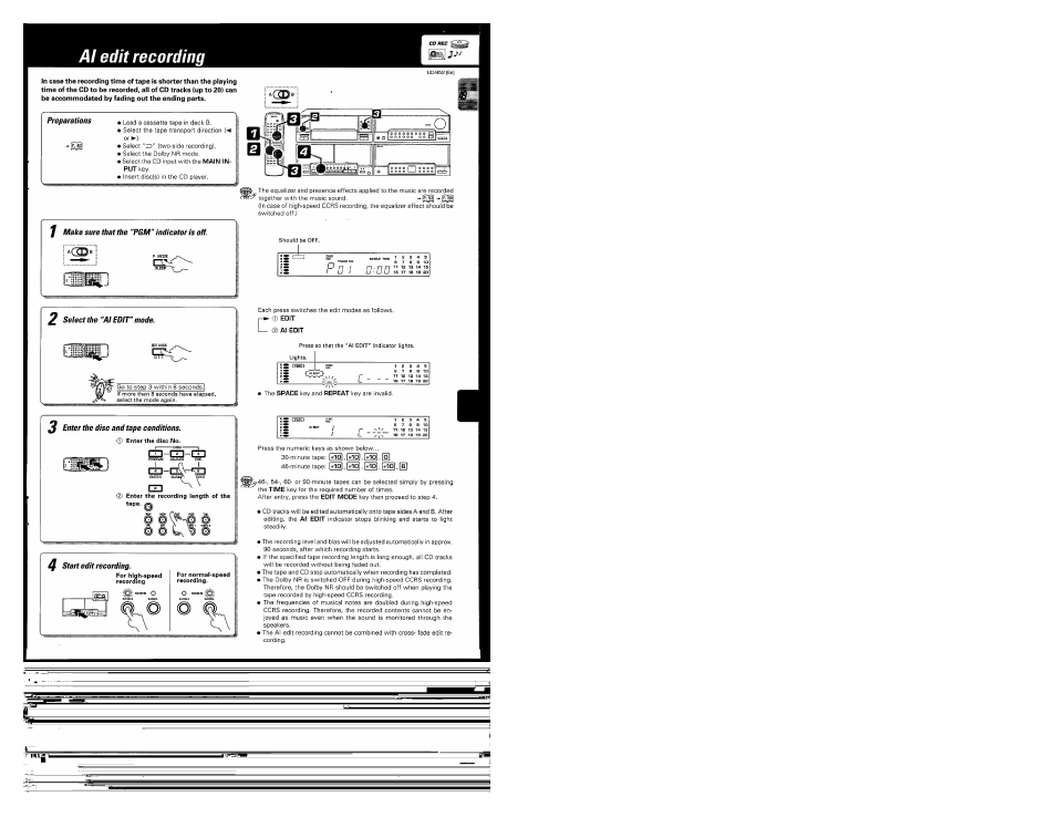Al edit recording | Kenwood UD-952 User Manual | Page 49 / 84