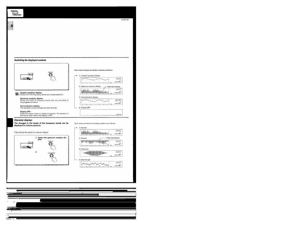 Switching the displayed contents, Character displays, Li ll i li 11ii | Ii11 if li ii ii li ii | Kenwood UD-952 User Manual | Page 54 / 84