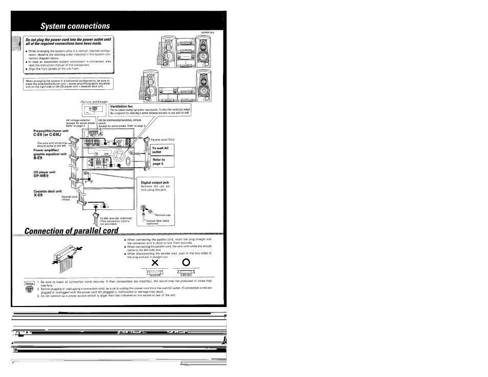 System connections, Connection oiparallffxmi | Kenwood UD-952 User Manual | Page 6 / 84