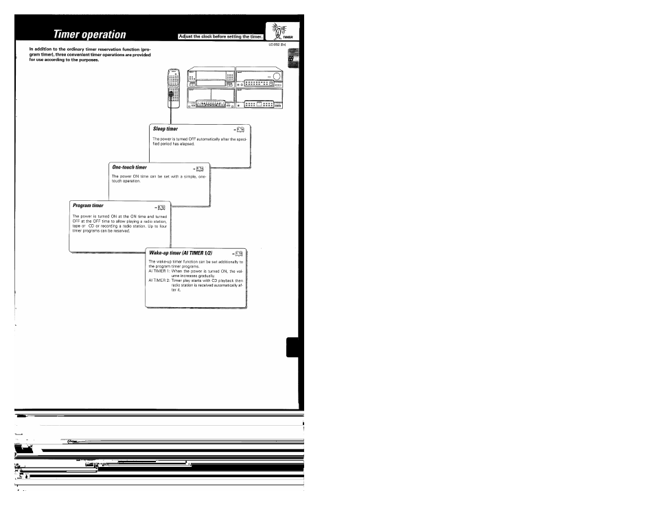 Timer operation, Sleep timer, One-touch timer | Program timer, Wake-up timer (al timer 1/2) | Kenwood UD-952 User Manual | Page 69 / 84