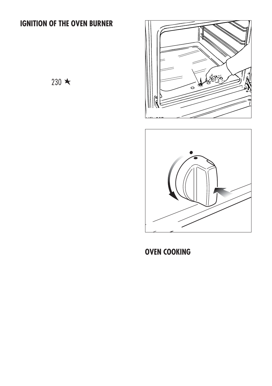 Ignition of the oven burner, Oven cooking | Kenwood CK 300 User Manual | Page 12 / 48