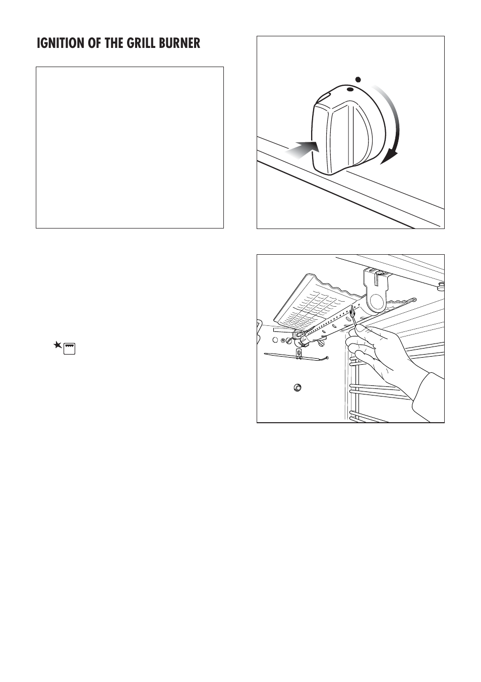 Ignition of the grill burner | Kenwood CK 300 User Manual | Page 17 / 48