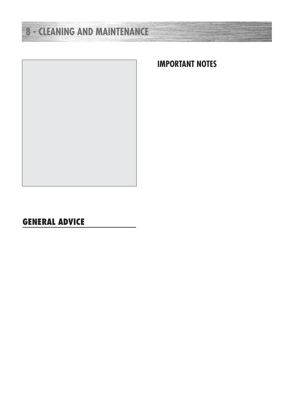 8 - cleaning and maintenance, General advice | Kenwood CK 300 User Manual | Page 21 / 48