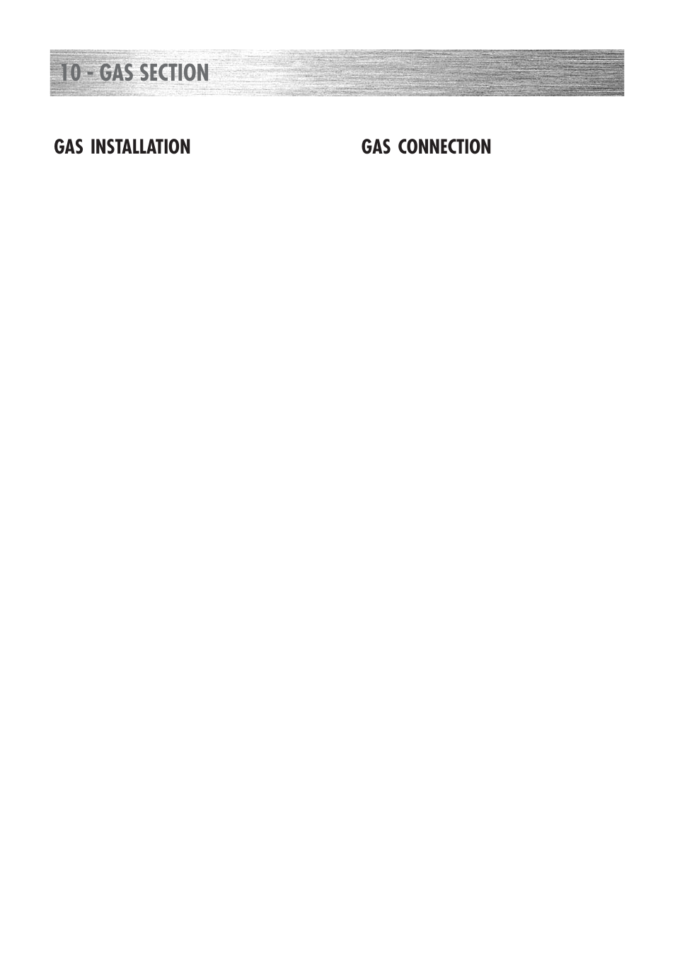 Gas installation, Gas connection | Kenwood CK 300 User Manual | Page 33 / 48