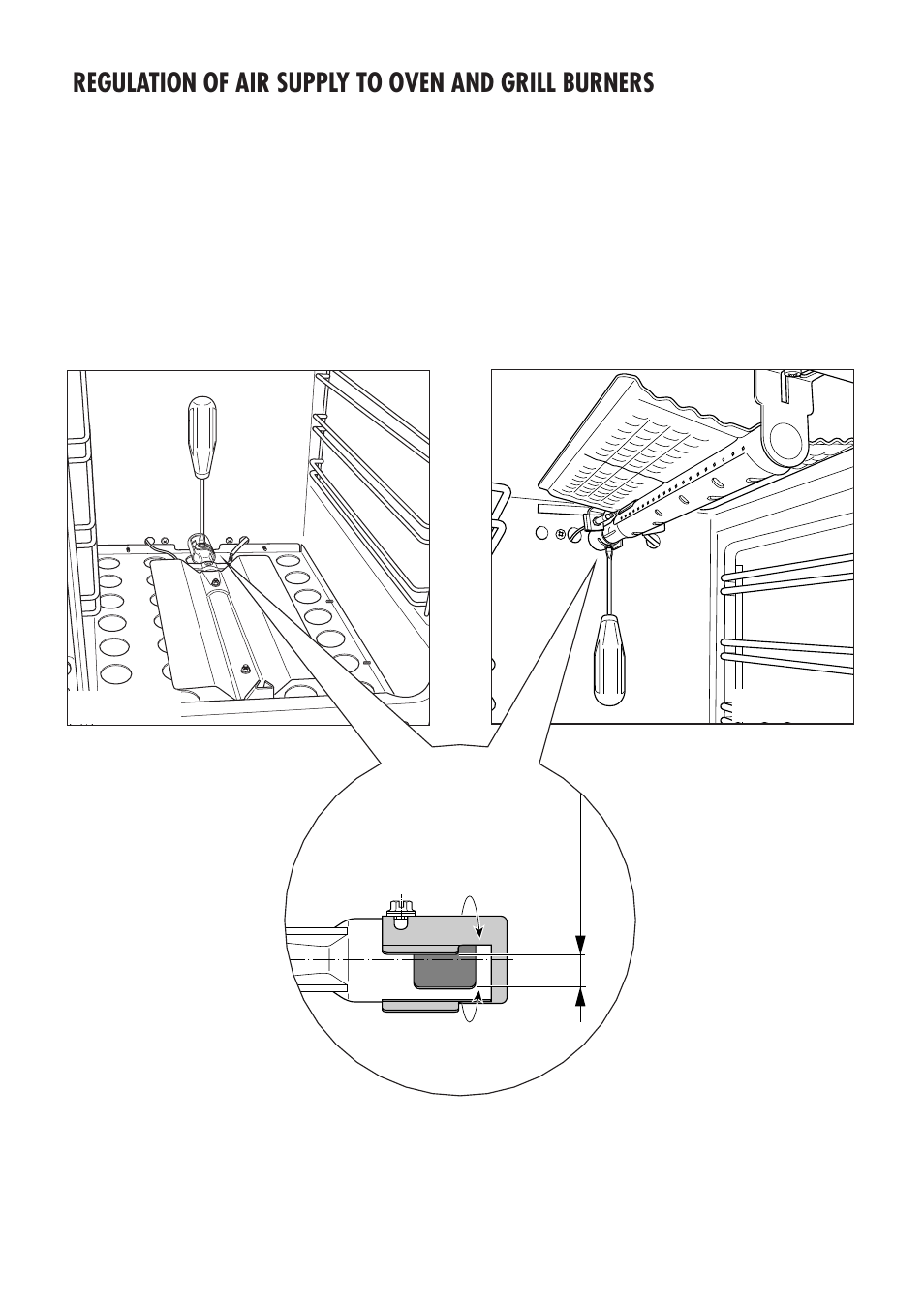 Regulation of air supply to oven and grill burners | Kenwood CK 300 User Manual | Page 40 / 48