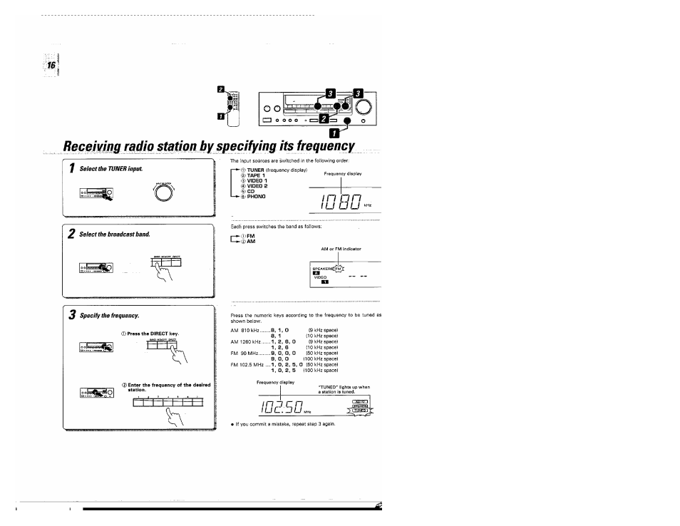 Recemim station by specifym^^^ its frequency, L u l . d u, Lu uu | Mo cn | Kenwood KR-V5560 User Manual | Page 16 / 24