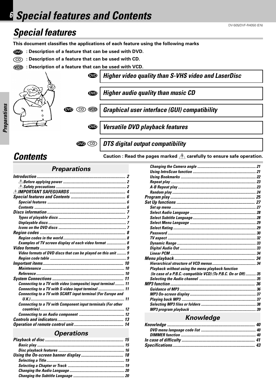 Kenwood DVF-R4050 User Manual | Page 6 / 44