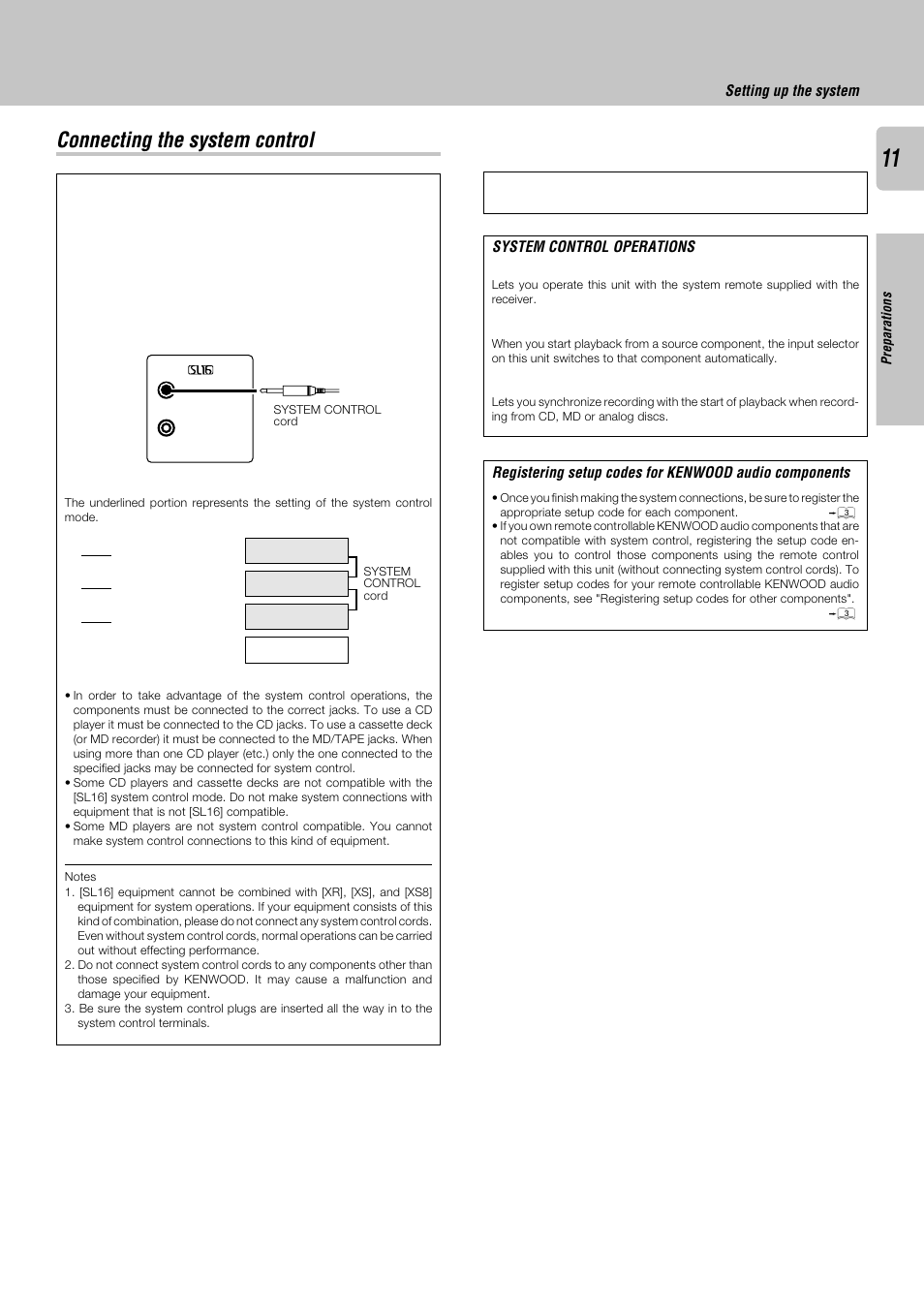 Connecting the system control | Kenwood KRF-V8030D User Manual | Page 11 / 42