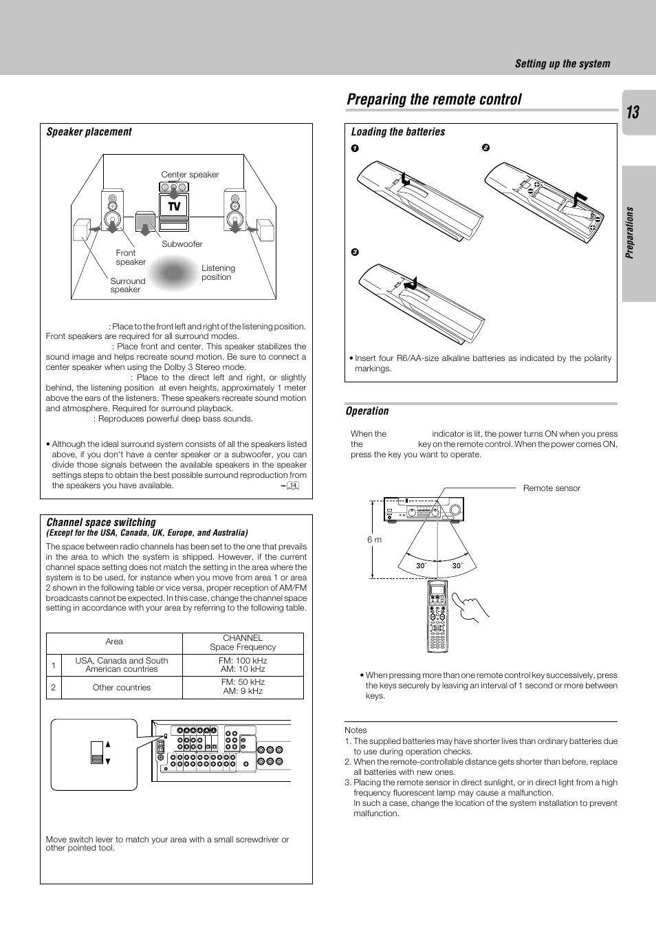 Preparing the remote control | Kenwood KRF-V8030D User Manual | Page 13 / 42