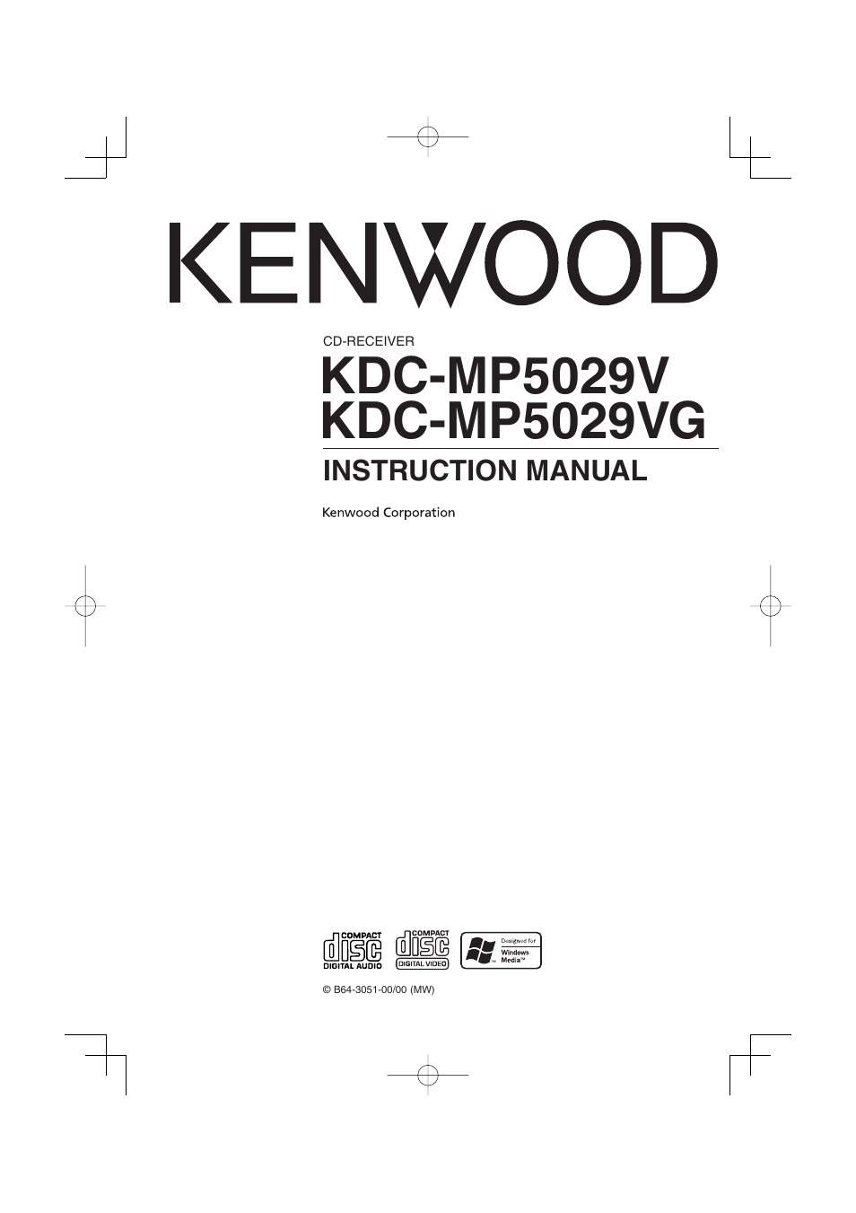 Kenwood KDC-MP5029VG User Manual | 32 pages