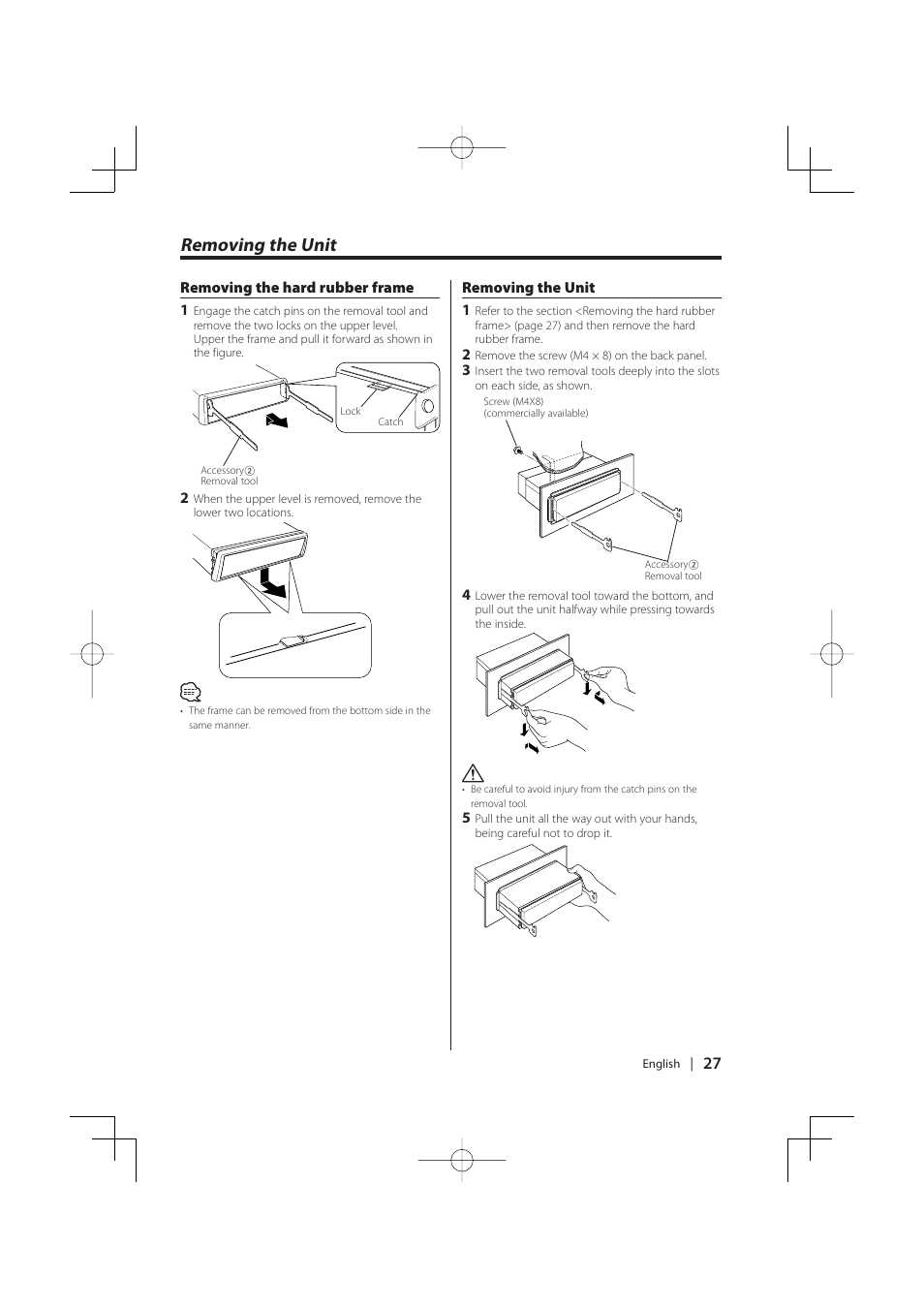 Removing the unit | Kenwood KDC-MP5029VG User Manual | Page 27 / 32