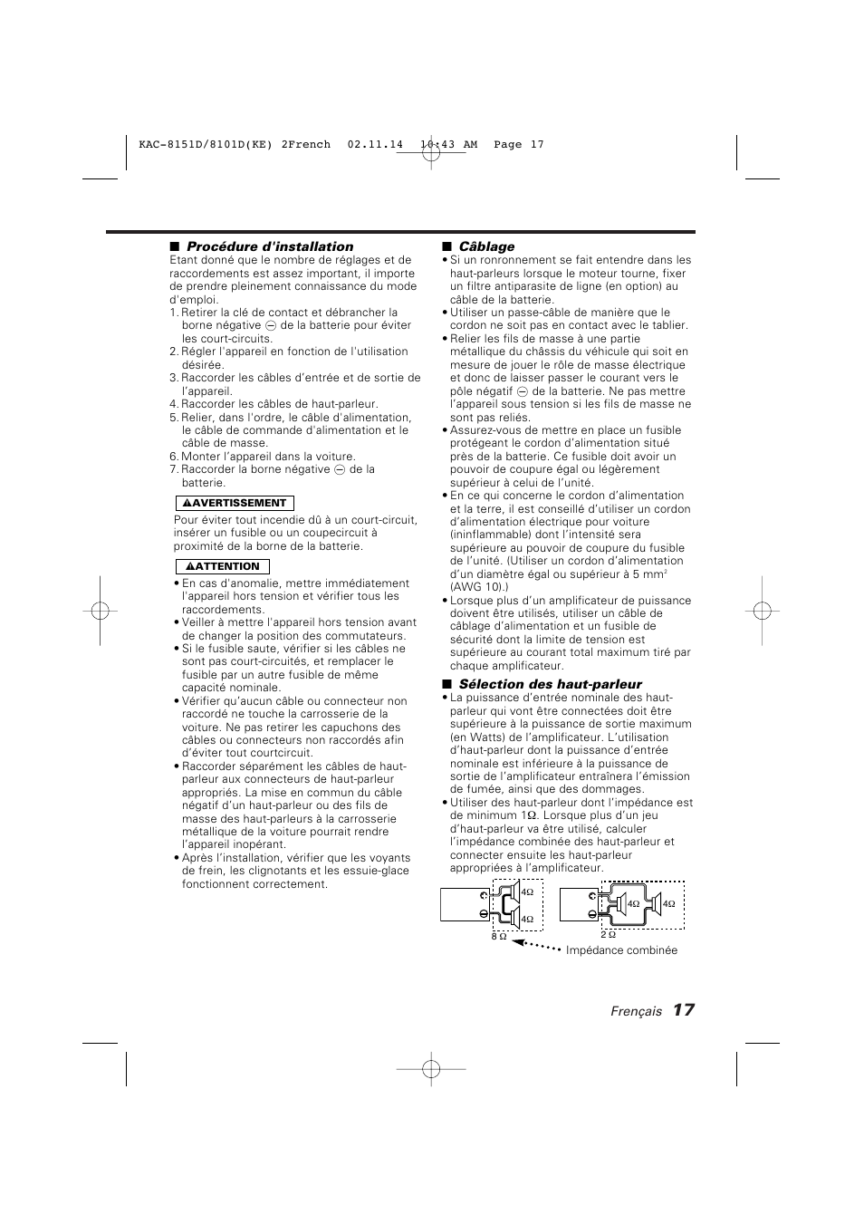 Kenwood KAC-8101D User Manual | Page 17 / 32