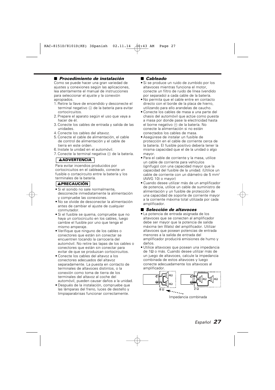 Kenwood KAC-8101D User Manual | Page 27 / 32