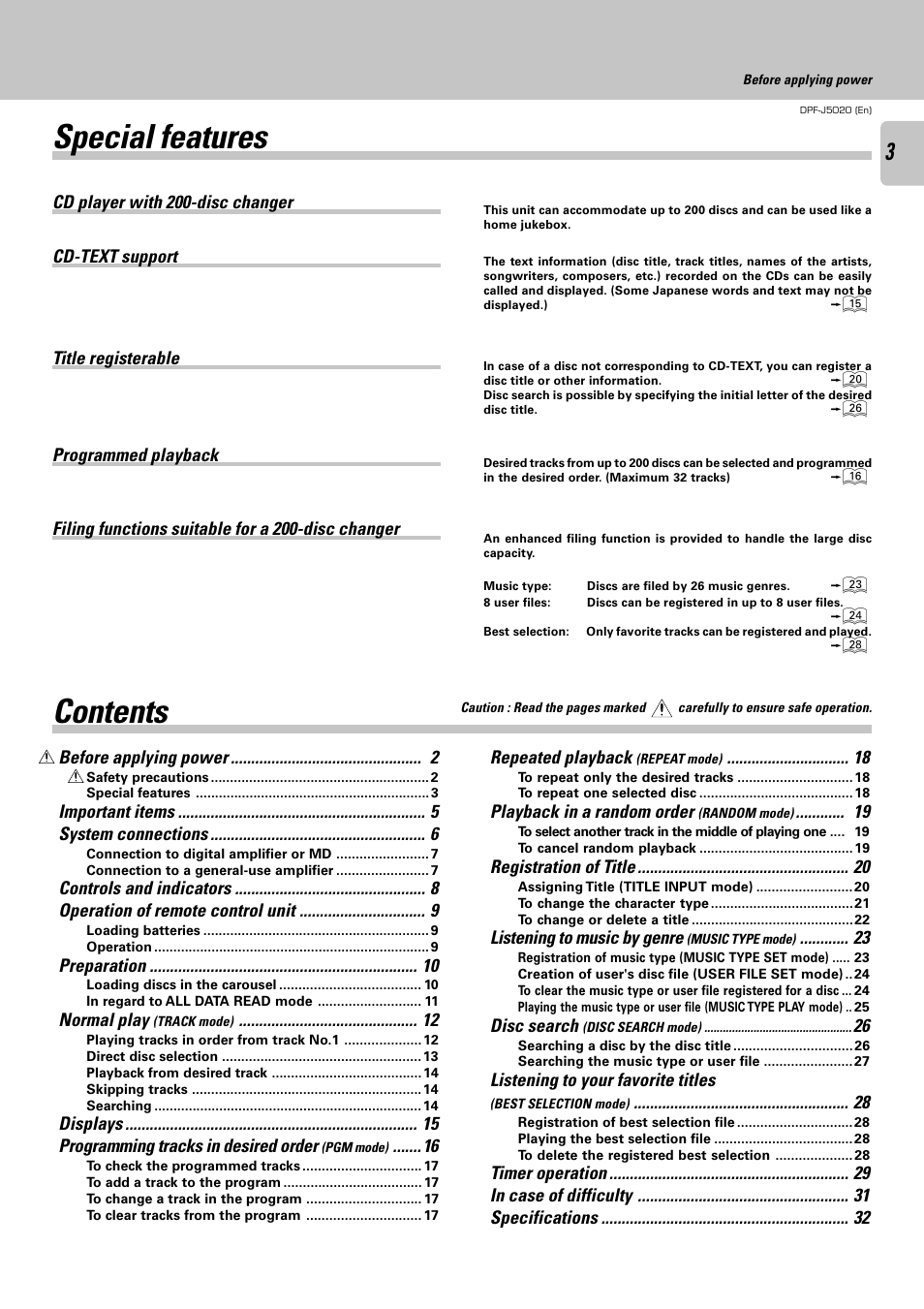 Kenwood DPF-J5020 User Manual | Page 3 / 32