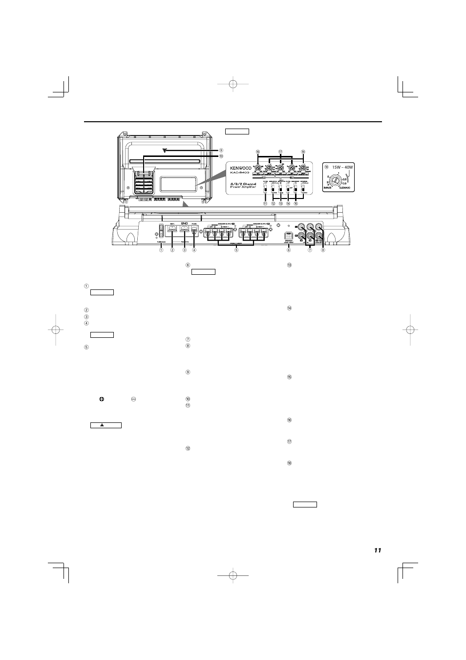 Kenwood KAC-8403 User Manual | Page 11 / 20