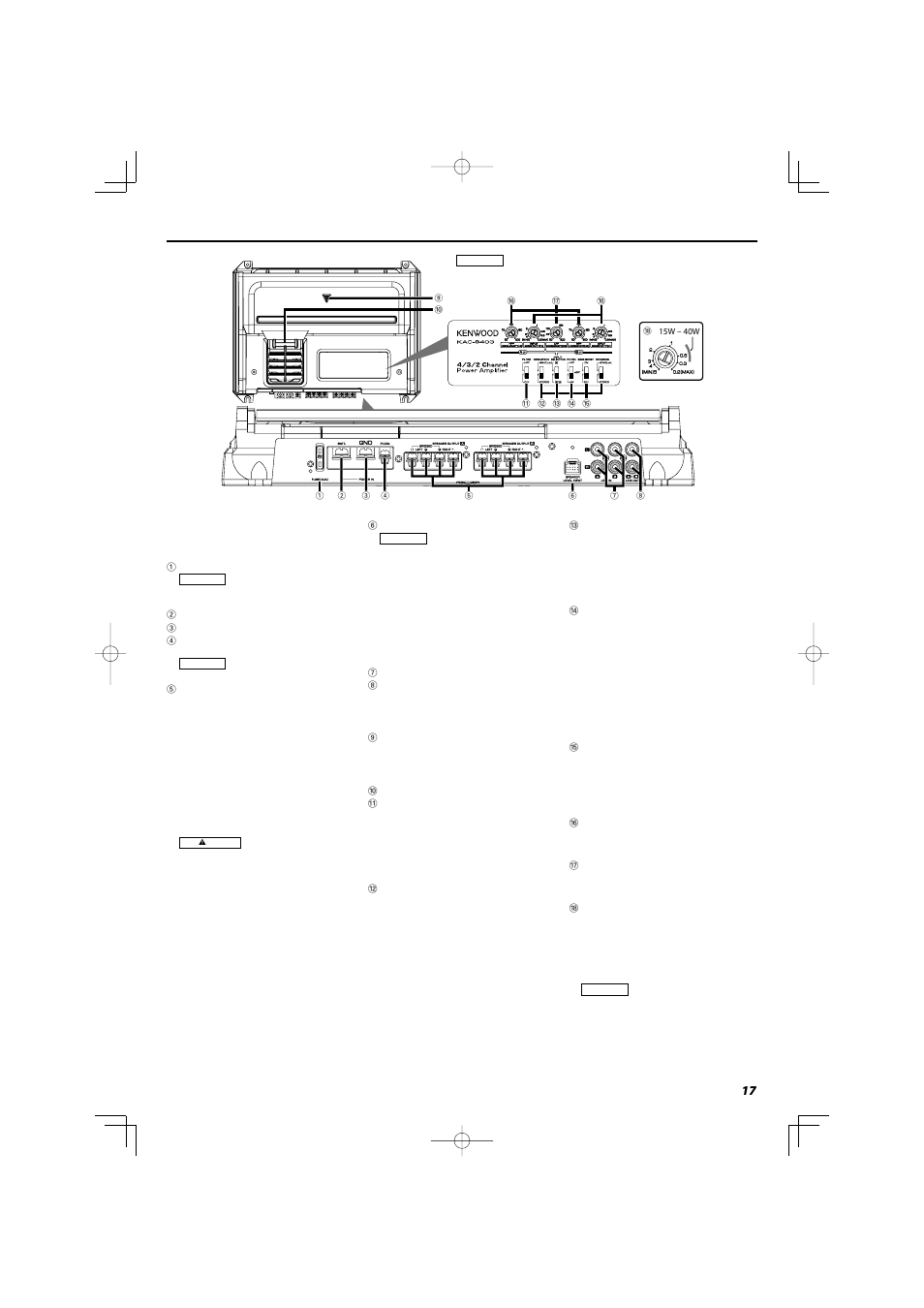 Kenwood KAC-8403 User Manual | Page 17 / 20