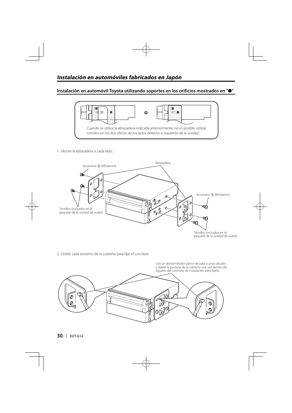 Instalación en automóviles fabricados en japón | Kenwood KVT-614 User Manual | Page 30 / 32