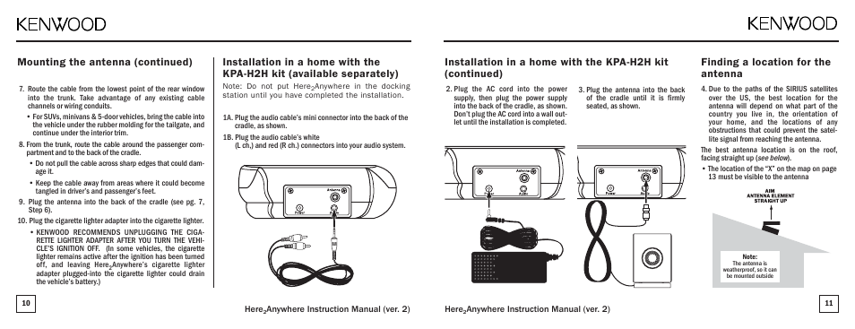 Mounting the antenna (continued) | Kenwood KTC-H2A1 User Manual | Page 6 / 19