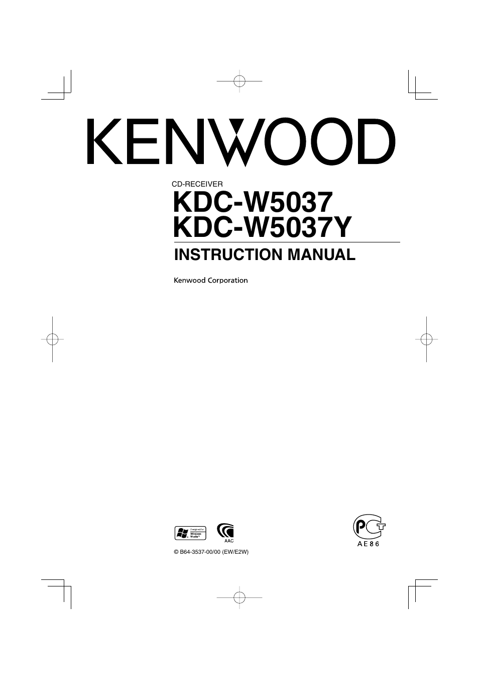 Kenwood B64-3537-00/00 KDC-W5037Y User Manual | 36 pages